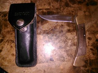 Buck Knife No 110 Vintage With Leather Belt Sheath Brass Usa
