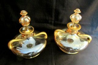 Two Antique Glass Cordial Decanters