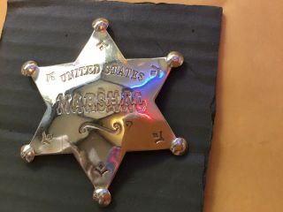 Badge: Deluxe engraved Marshal,  brass star,  Police,  Lawman,  Old West 4