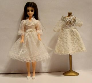 Topper Dawn Doll Angie " June Bride " With 2 Cute Clone Short Wedding Dresses