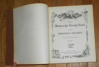 1870 Antique Cook Book The Manuscript Receipt Book and Household Treasury 4