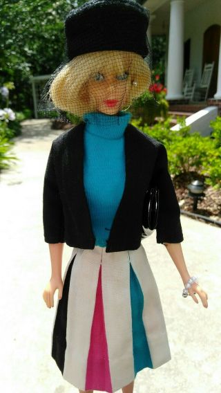Vintage Barbie Clone Suzette Fab - Lu Miss Babs Tressy Shillman Black Blue Outfit