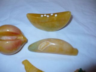 Vintage 14 Piece Alabaster Marble Italian Carved Stone Fruit Pear Pineapple 4