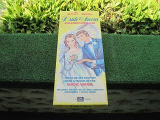 Vintage 1970 Magic Wand Bride & Groom Paper Dolls With Cutouts,  Craft Master