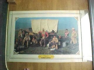Vintage Bianchi Leather " The Cowboys " Advertising Poster 36 " By 24 "