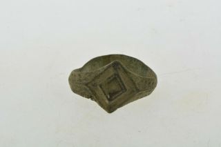 Antique Roman Byzantine Medieval Bronze Ring 100 - 1200 Ad 1 Size 7 1/4
