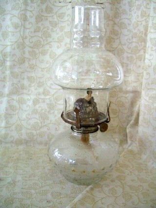 Vintage Lamplight Farms Glass Parafin Oil Lamp With Chimney Made In Austria