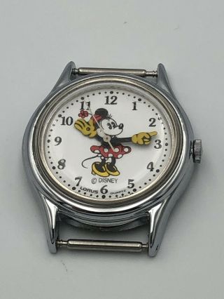 Vintage Classic Disney Lorus Watch Minnie Mouse Silver Tone Women’s Children’s