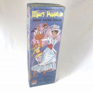 Vintage Whitman Disney Mary Poppins Magic Paper Doll Set With Jane & Michel