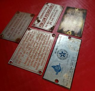 1970 ' s Camper Data Tags,  Plate,  Shasta,  Airstream,  RV,  Motor Home,  Vintage Part■ 2