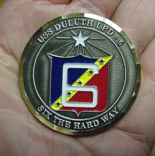 Us Navy Ship Uss Duluth Lpd - 6 Challenge Coin 1 3/4 " Size