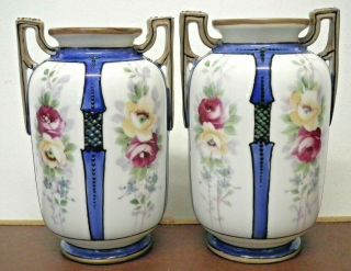 Small Vintage Noritake Vases.  Japanese Ceramics.  Nipponware.  Postage