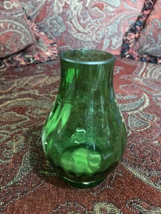 Antique Small Mary Gregory Green Vase With Child 3