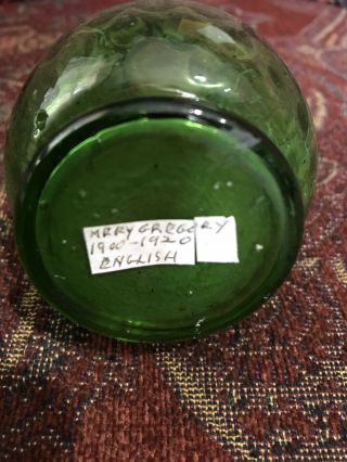 Antique Small Mary Gregory Green Vase With Child 5