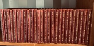 Antique Books Shakespeare 26 Volumes Leather Spines 1901 Booklovers Edition