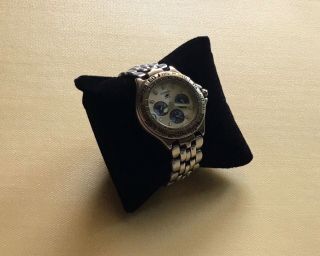 Fossil Blue Men’s Quartz Chronograph Watch Bq - 8775 Silver Tone 50 M - Wr Running