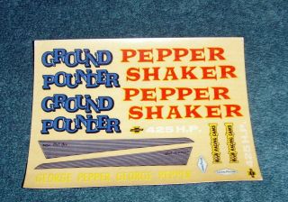 Amt Vintage 1957 Chevy Ground Pounder Pepper Shaker Gasser Decal