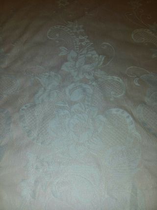 White Lace Curtains Floral Vintage? Homemade? 4 Panels No tag 54×80 2