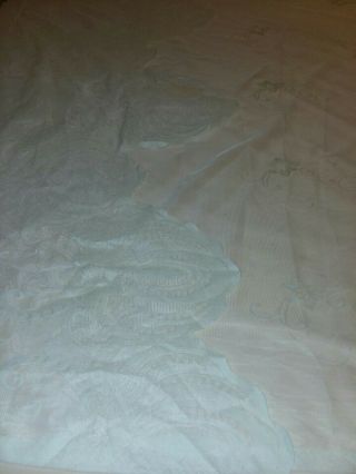 White Lace Curtains Floral Vintage? Homemade? 4 Panels No tag 54×80 5