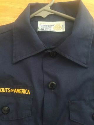 Nwot Boy Scouts Cub Scout Uniform Shirt Youth Medium Long Sleeve Blue