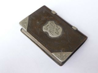 Antique Trench Art Book Shape Lighter - Rouen France 1919 - Incomplete
