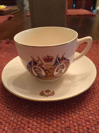 Vintage King George Vi Queen Elizabeth May 1937 Coronation Tea Cup & Saucer