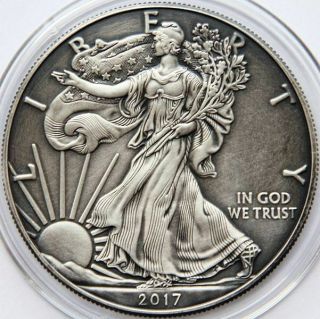 2017 American Silver Eagle 1 Oz Antique Finish Only Few Available