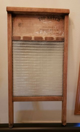 Vintage National Washboard Co No 860.  24” X 12 1/2“.  Glass Ribs Intact 5