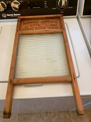 Vintage National Washboard Co No 860.  24” X 12 1/2“.  Glass Ribs Intact 7