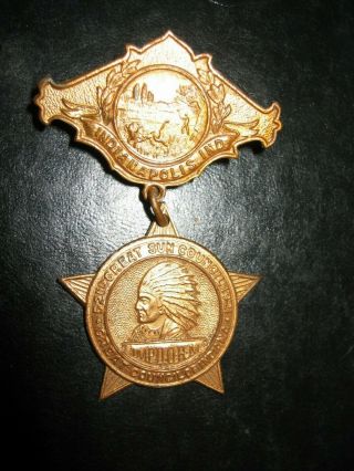 1921 Order Of Redmen Indianapolis Great Sun Council Pin