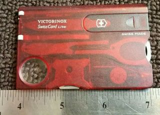 Swiss Army Victorinox Swisscard Lite Classic Ruby Red Pocket Knife Multi Tool