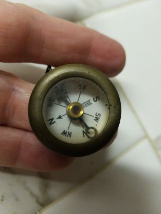 Marbles Gladstone Pin On Brass Compass Made In Michigan Usa C.  1940 