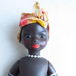 Soviet Vintage Doll 12 " Black Girl 30 Cm 1970 