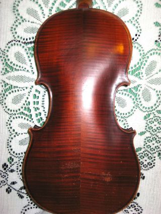 Old Antique Unlabeled Violin 4/4 German,  Tiger Flamed Back For Restoration Nr