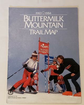 Vintage 1983/84 Buttermilk Mountain Ski Trail Map