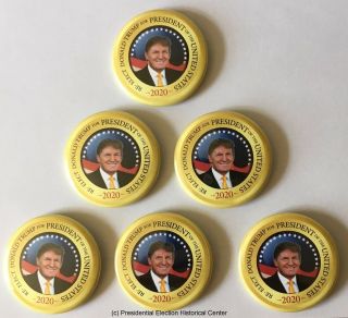 Re Elect Donald Trump For President 2020 Campaign Button 6 - Pack Set Tr - 6pak - 701