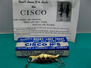 Vintage Cisco No.  5 Fish Shaped Two Tone Metal Lure - Unfished - Ontario