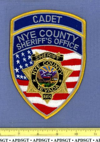 Nye County Sheriff Cadet Nevada Police Patch Gold Mylar Us Flag Reserve