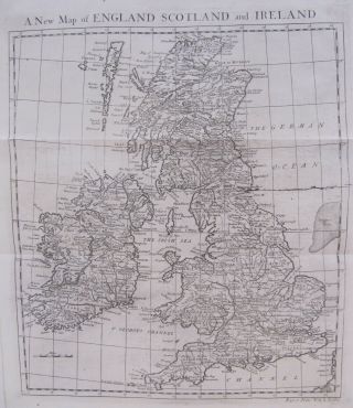 18th Century,  Engraving,  A Map Of England Scotland And Ireland,  Pub.  C.  1740