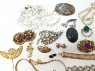 Antique or Vintage Mixed Costume Jewellery Jewelry Bundle Car Boot Brooches 3