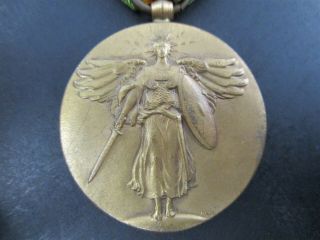 Antique 1914 - 1919 U.  S.  WWI Victory Medal The Great War for Civilization w Ribbon 2