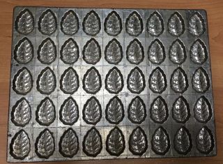 Antique American Chocolate Mould Co 12” X 9” Leaf Candy Mold