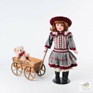 Megan 19 " Ltd Edition Coca - Cola/franklin Heirloom Collector Doll W/wagon & Bear