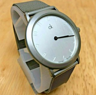 Vintage Ck Calvin Klein Men Swiss Mesh Steel Analog Quartz Watch Hour Batter