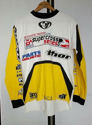 Thor Motocross Size Small Jersey Ea Sports Supercross Yellow Travis Pastrana