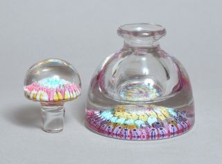 A WONDERFUL LARGE ANTIQUE 19THC GLASS PAPERWEIGHT INKWELL 3
