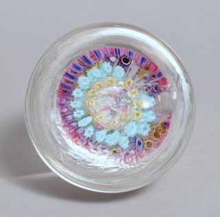 A WONDERFUL LARGE ANTIQUE 19THC GLASS PAPERWEIGHT INKWELL 7