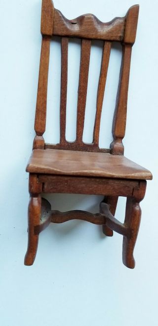 Antique Solid Mahogany Hand Carved Side Chair With Slat Back And Shaped Seat