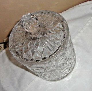 VINTAGE HEAVY LEAD CRYSTAL GLASS CANDY COOKIE JAR CANISTER WITH LID 3
