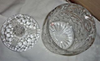 VINTAGE HEAVY LEAD CRYSTAL GLASS CANDY COOKIE JAR CANISTER WITH LID 4